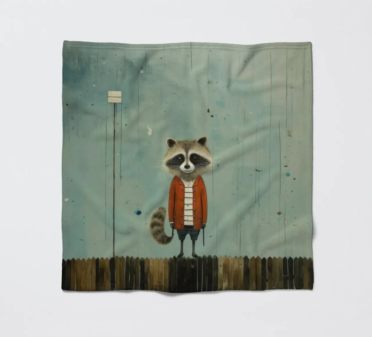 Procione minimo 1 coperta in pile da Minimal Animal Art