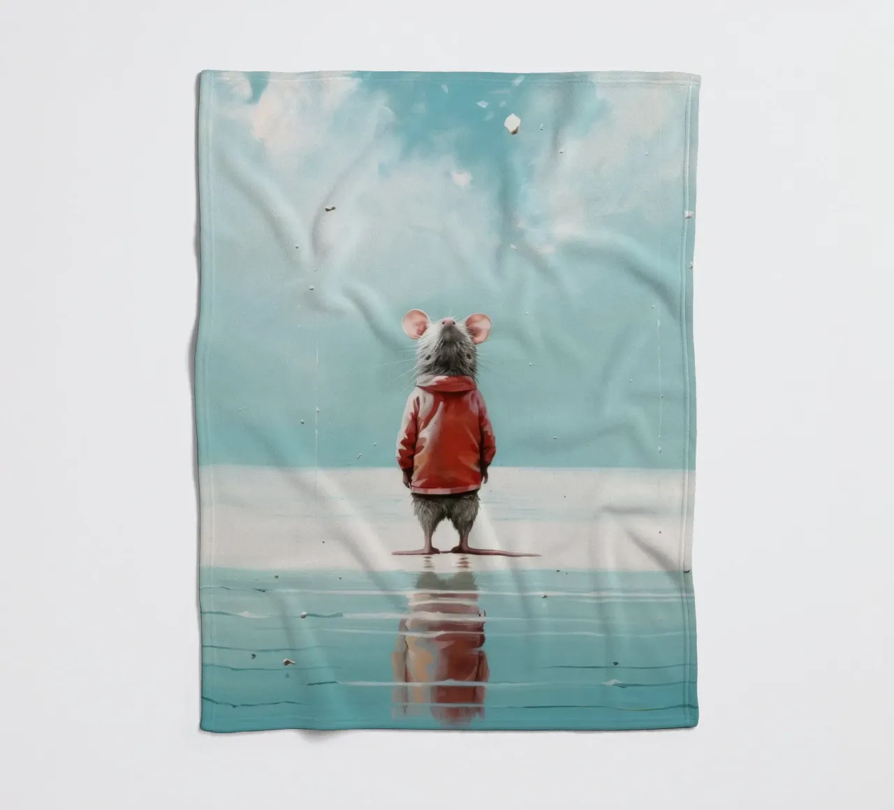 Minimal Rat Fleecedecke von Minimal Animal Art