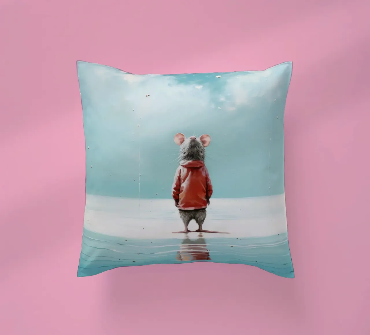Ratto minimo 2 cuscino da Minimal Animal Art