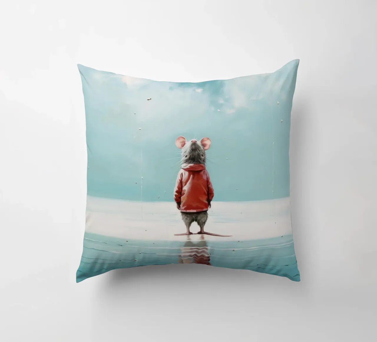 Ratto minimo 2 cuscino da Minimal Animal Art