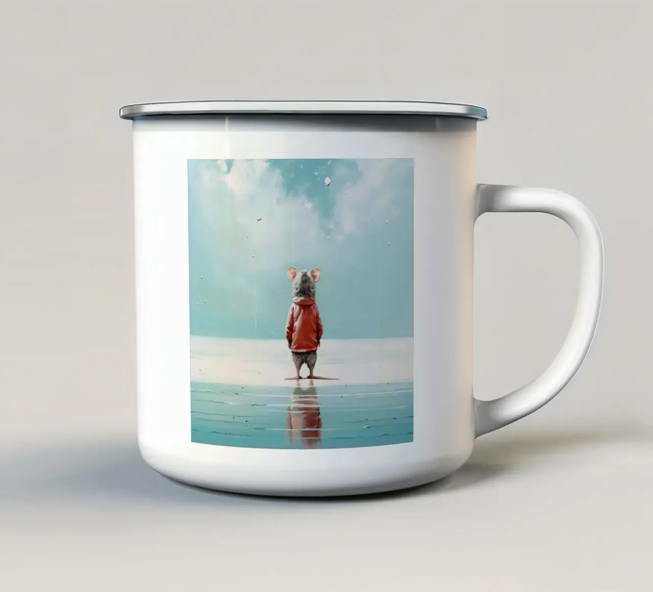 Ratto minimo 2 tazza in smalto da Minimal Animal Art