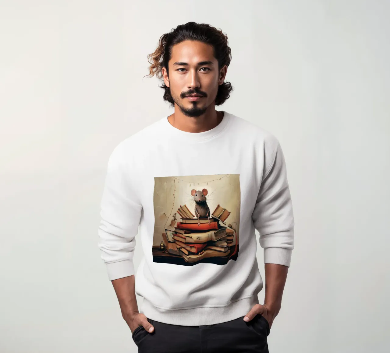 Minimal Rat 3 sweatshirt by Minimal Animal Art