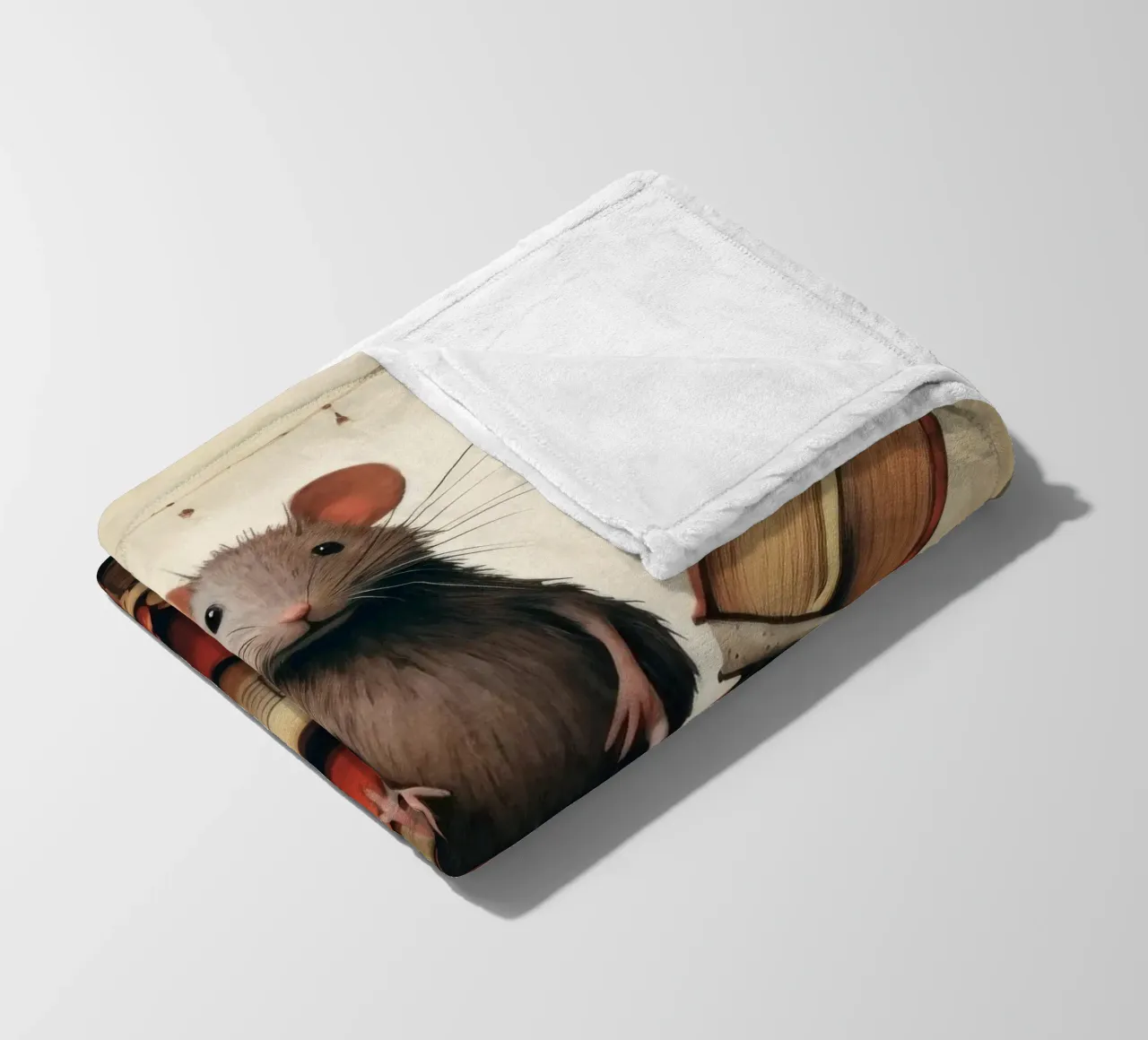Ratto minimo 3 coperta in pile da Minimal Animal Art