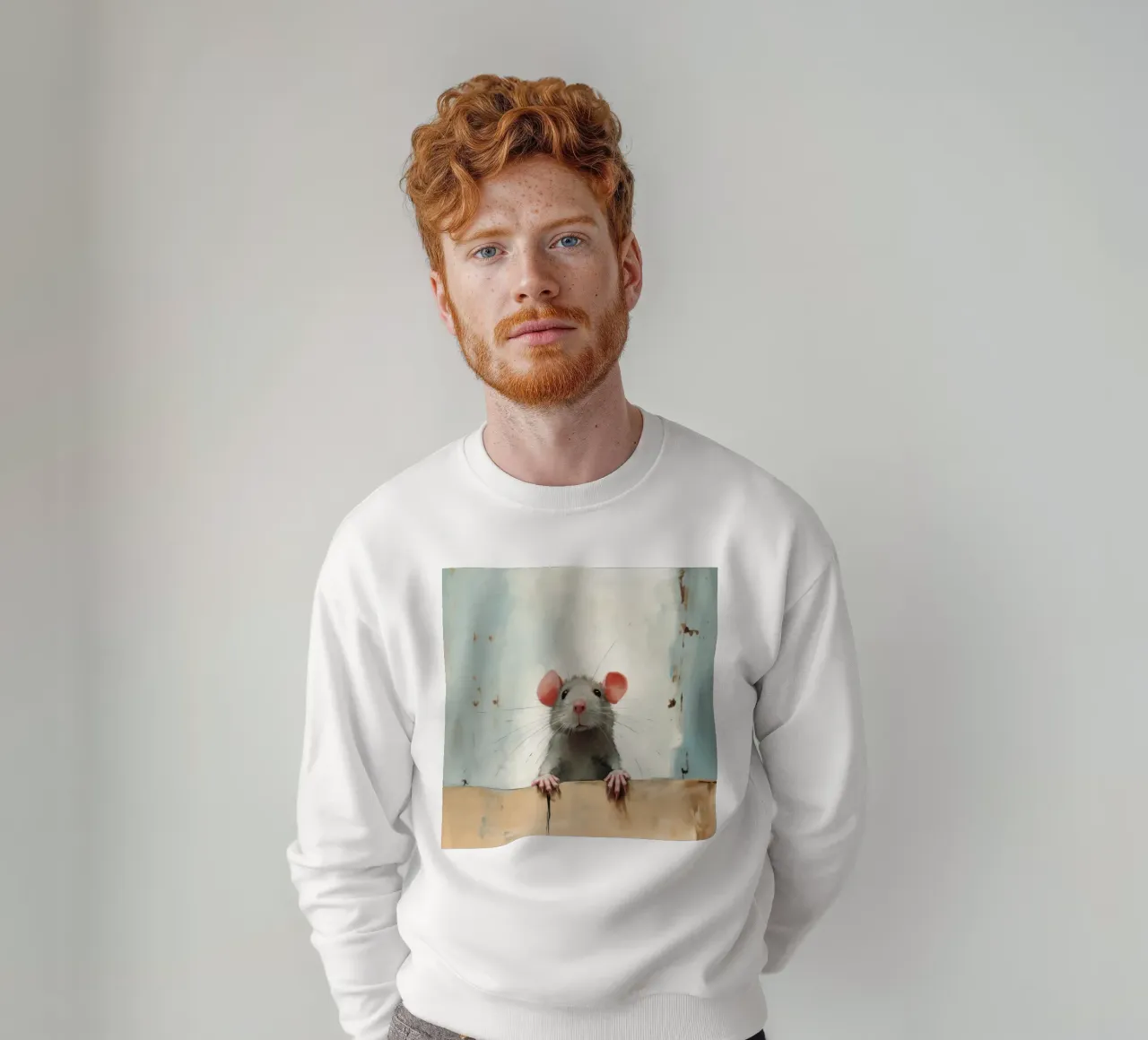 Ratto minimo 4 felpa da Minimal Animal Art