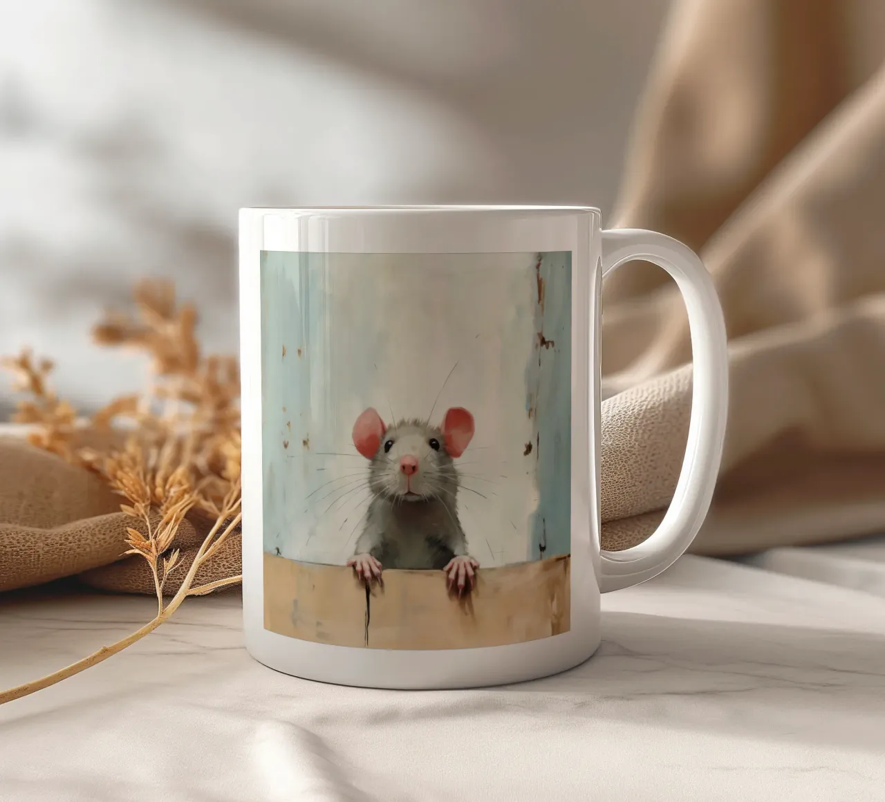 Ratto minimo 4 tazza in ceramica da Minimal Animal Art