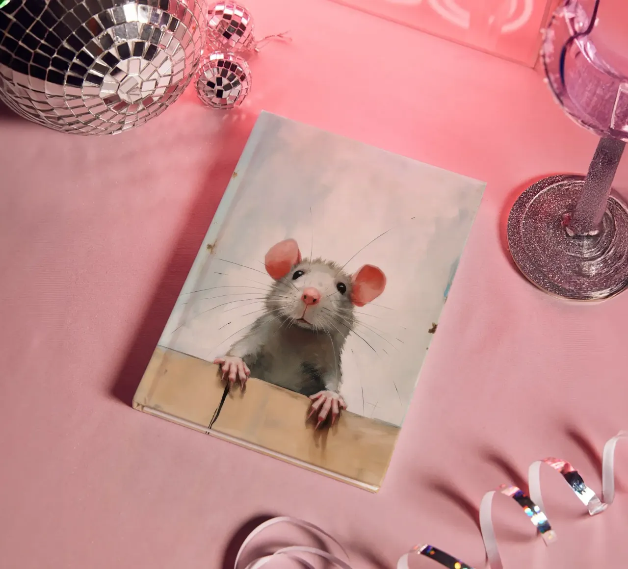 Minimal Rat 4 notebook by Minimal Animal Art