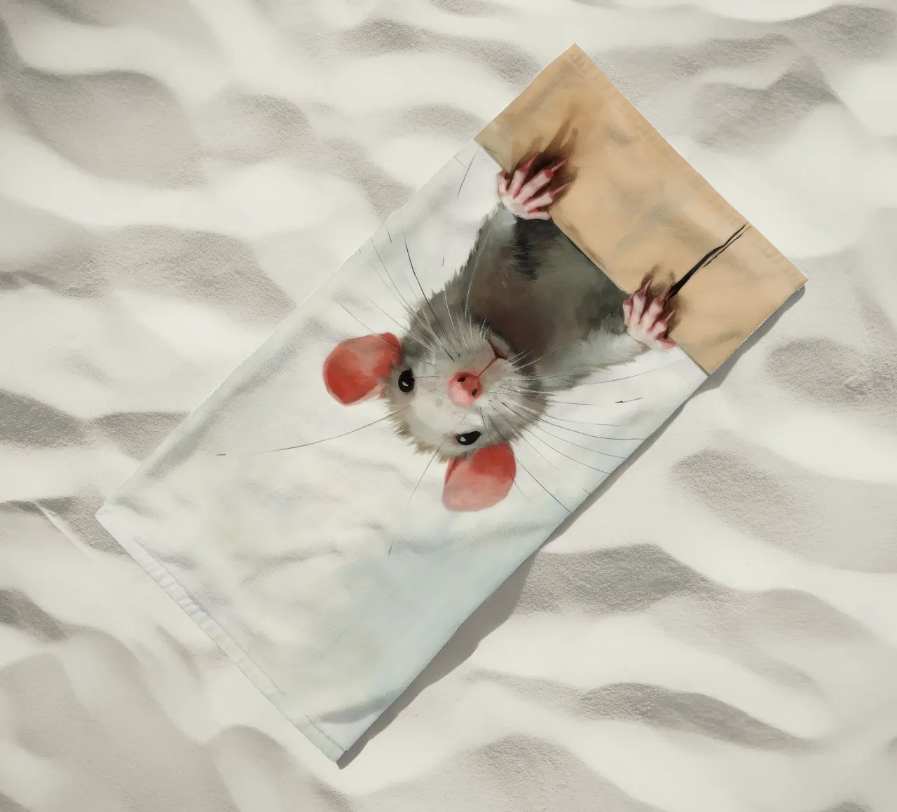 Ratto minimo 4 telo mare da Minimal Animal Art