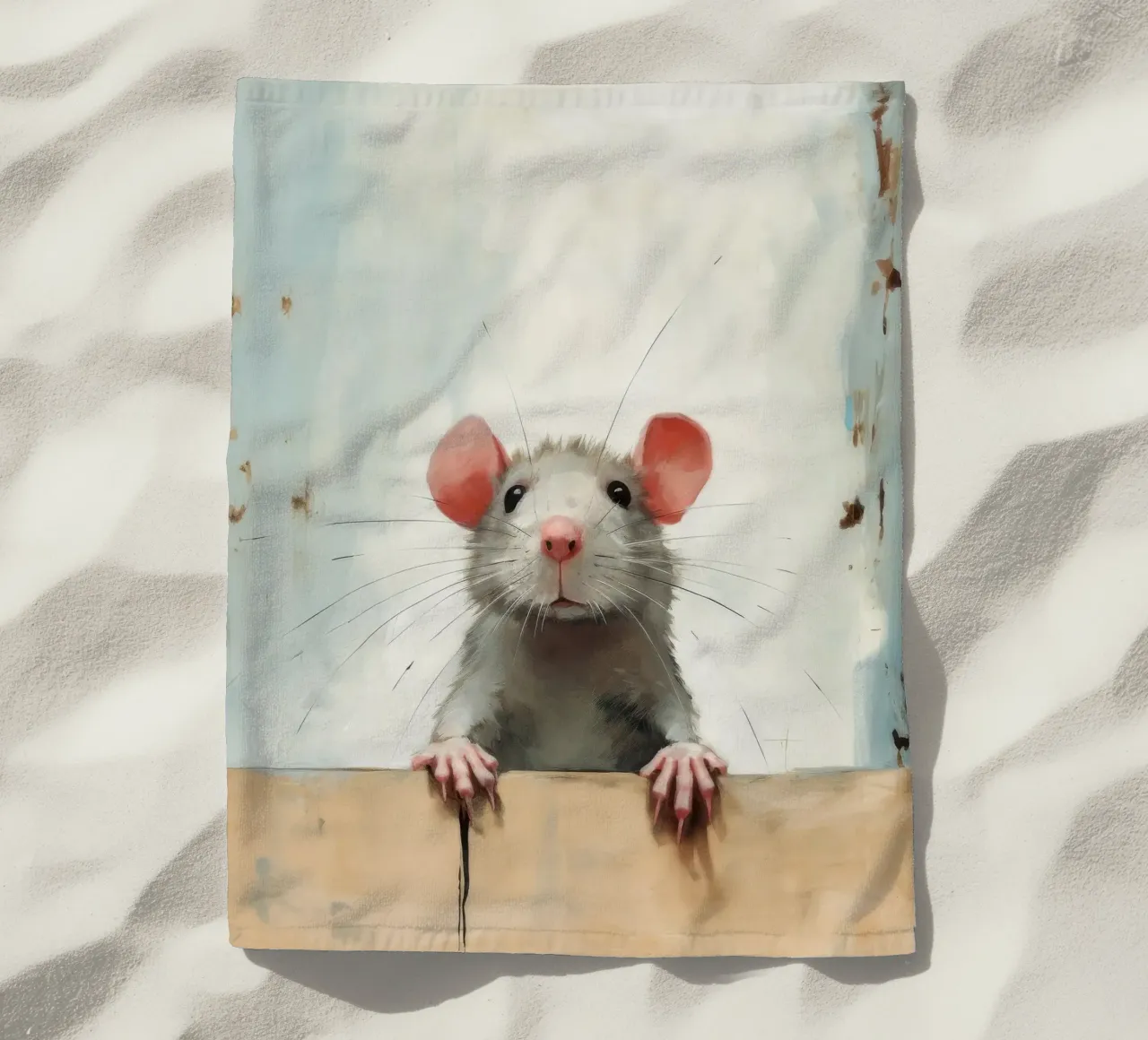 Ratto minimo 4 telo mare da Minimal Animal Art