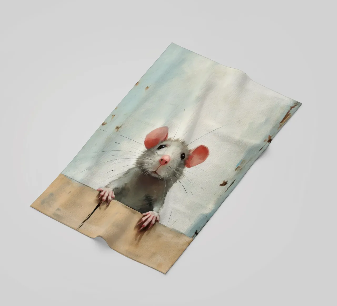 Ratto minimo 4 telo mare da Minimal Animal Art
