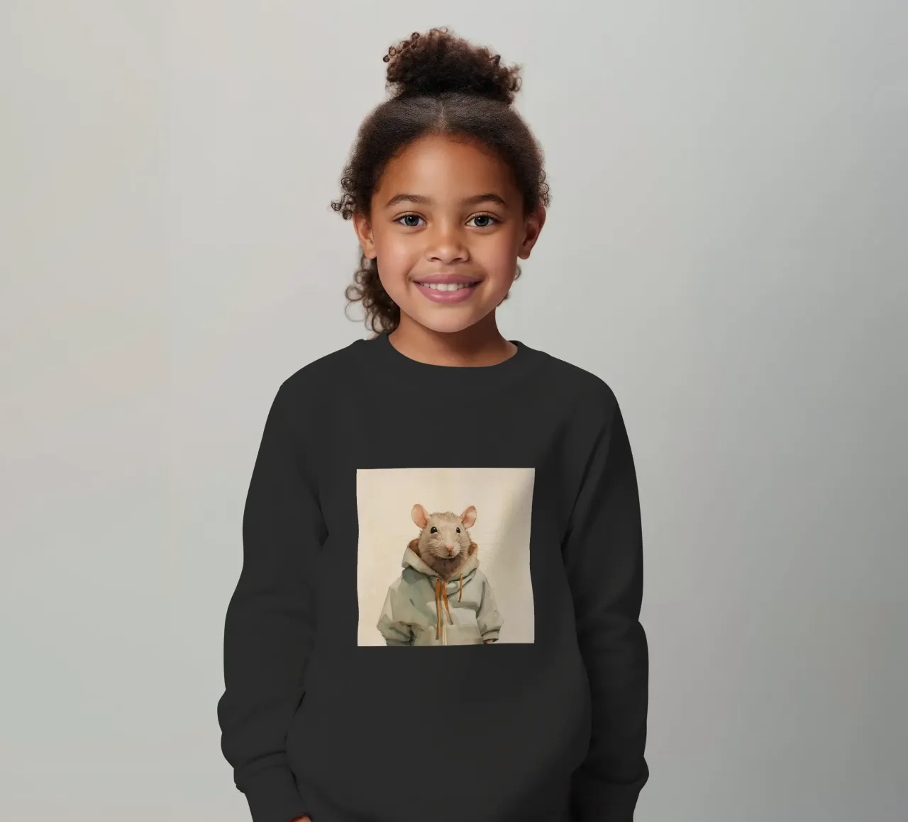 Minimal Ratte 1 Kinder Sweatshirt von Minimal Animal Art