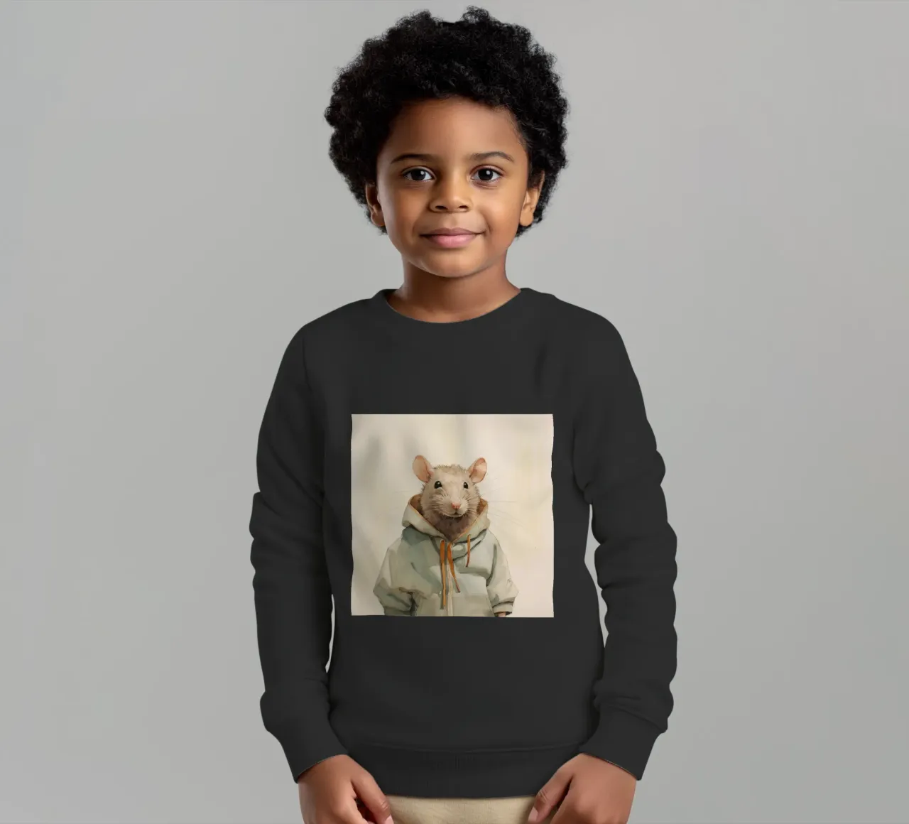 Minimal Ratte 1 Kinder Sweatshirt von Minimal Animal Art