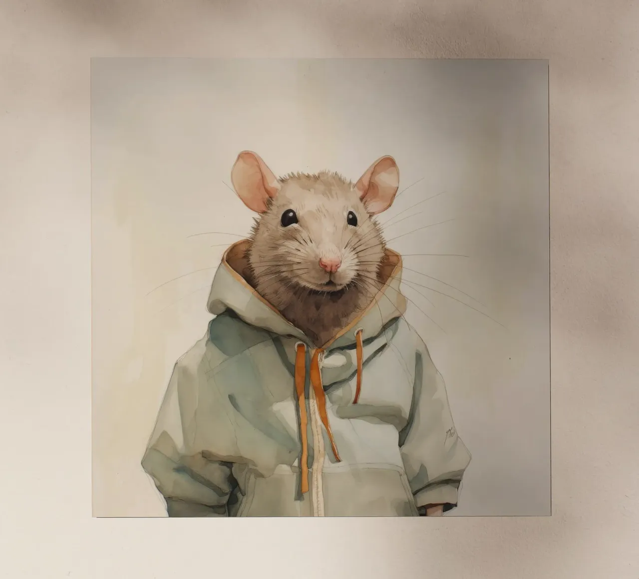 Ratto minimo 1 pellicola backlit da Minimal Animal Art