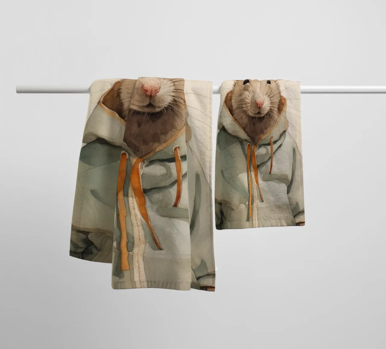 Ratto minimo 1 asciugamano da bagno da Minimal Animal Art