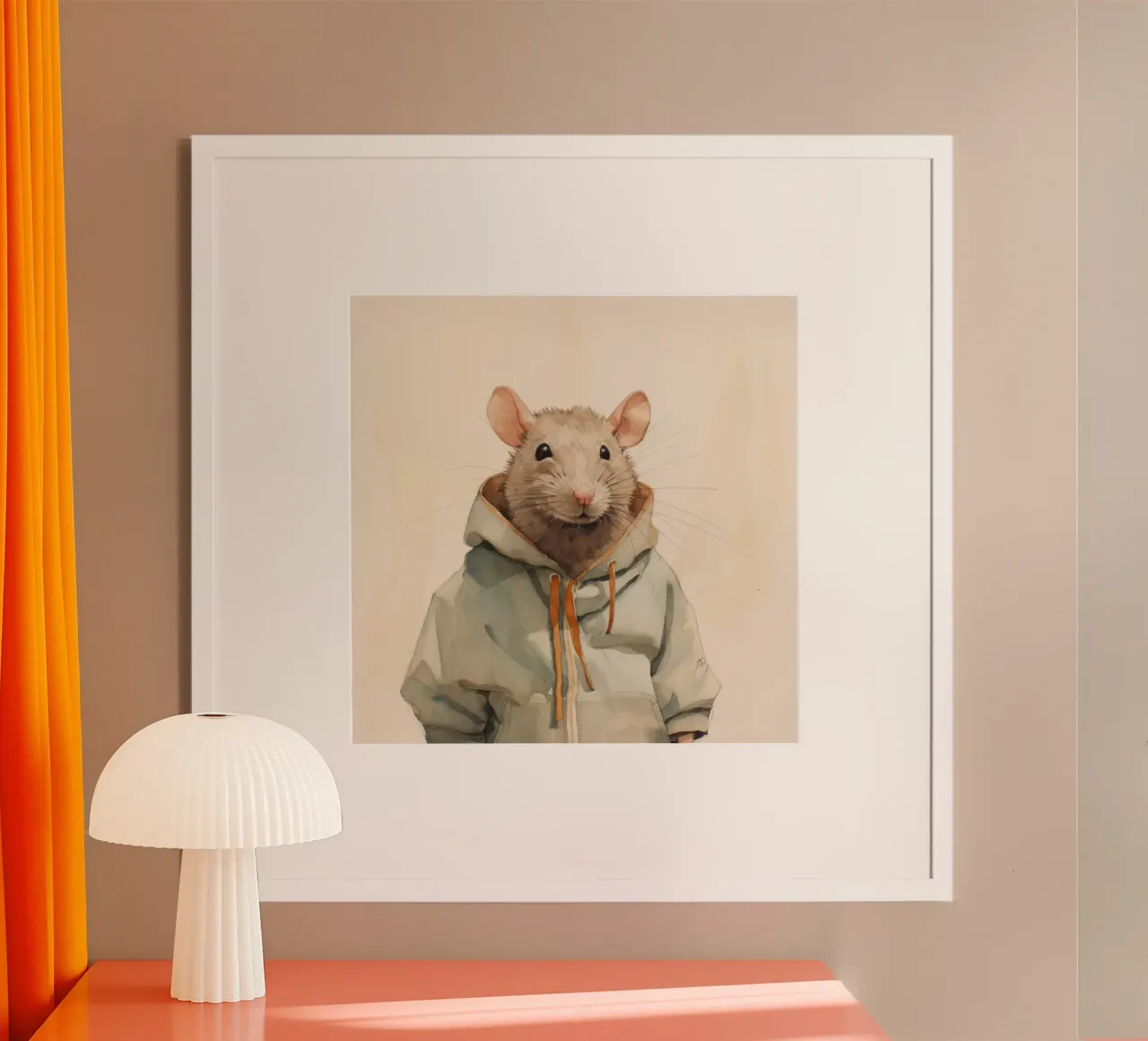 Ratto minimo 1 carta hahnemühle da Minimal Animal Art
