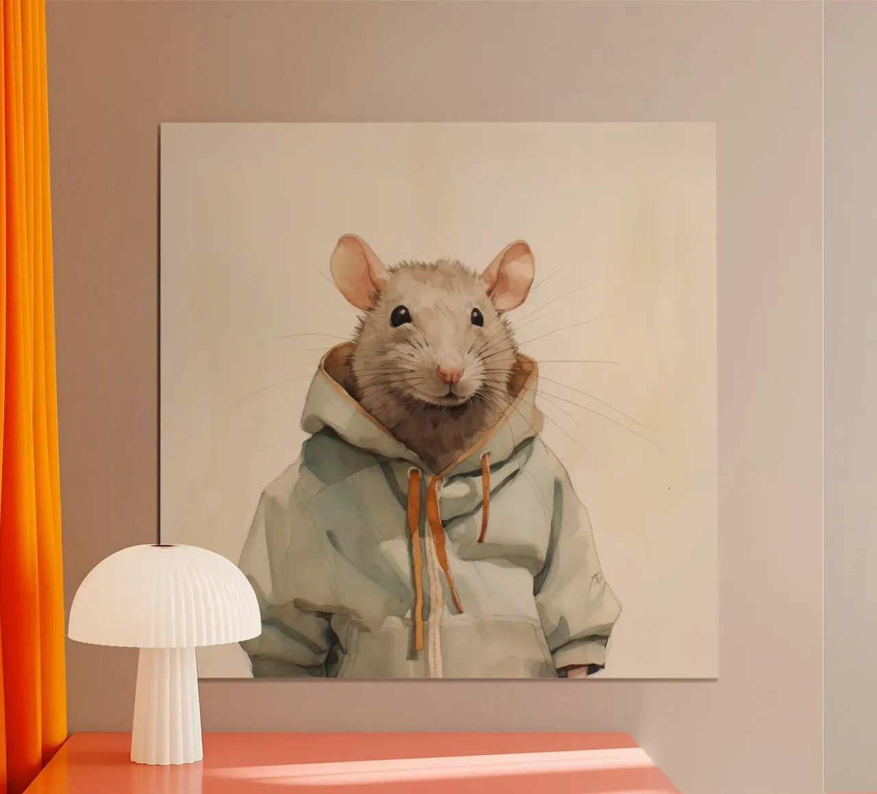 Ratto minimo 1 carta hahnemühle da Minimal Animal Art