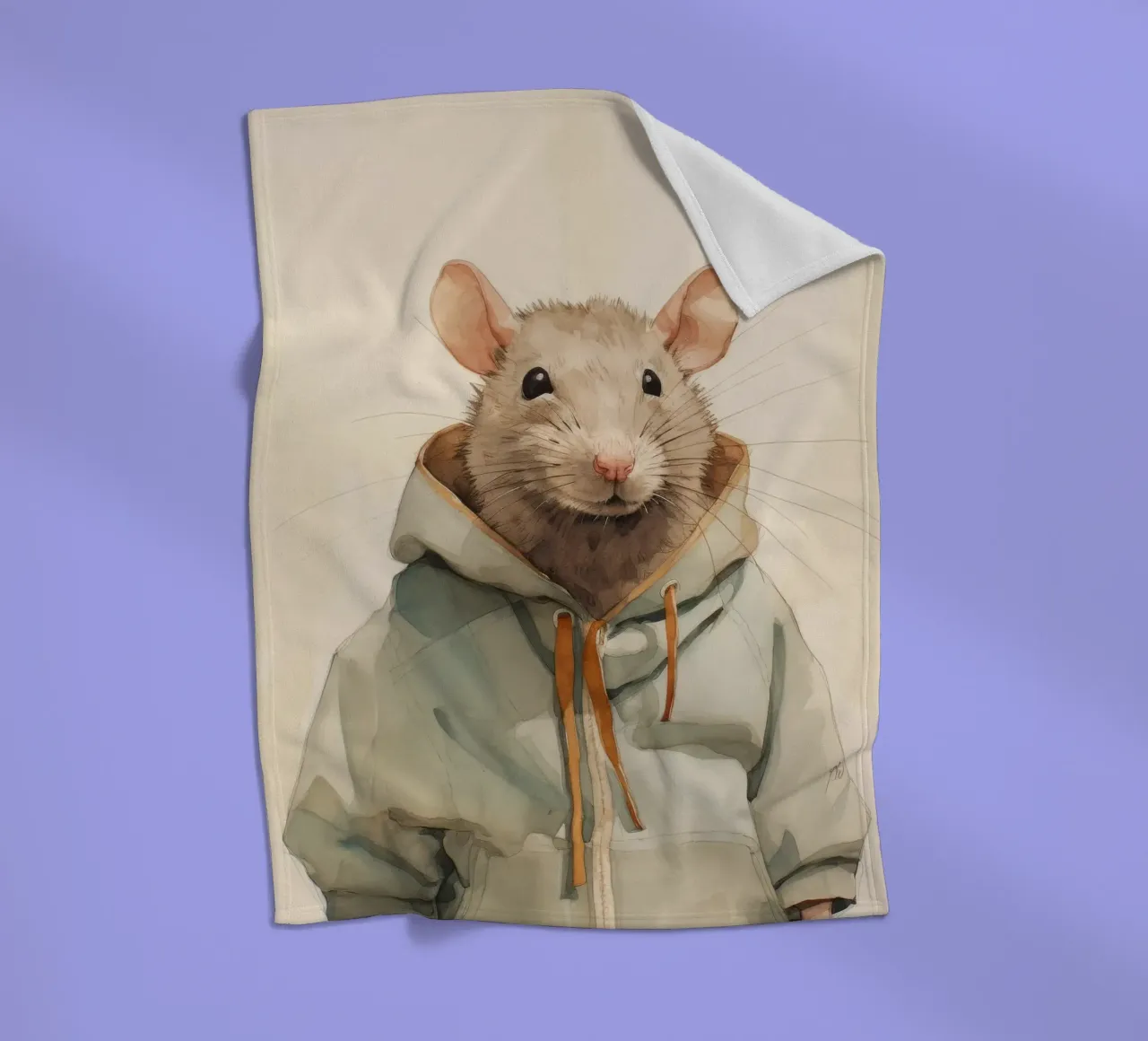 Minimal Rat Fleecedecke von Minimal Animal Art