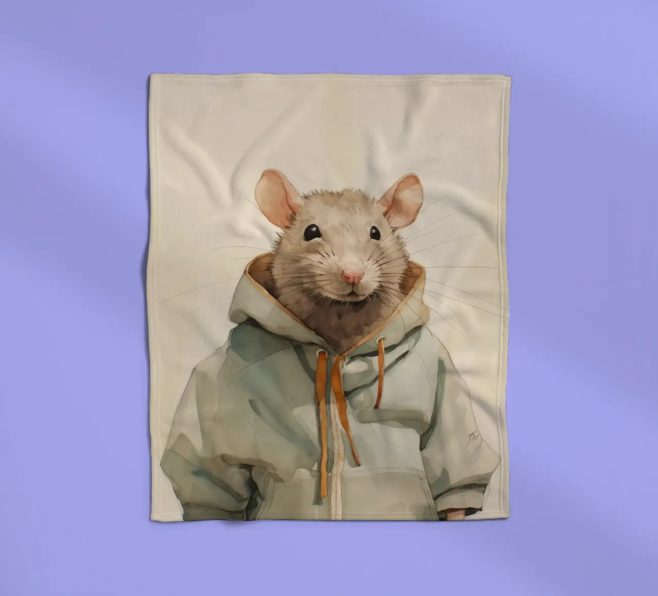 Minimal Rat Fleecedecke von Minimal Animal Art