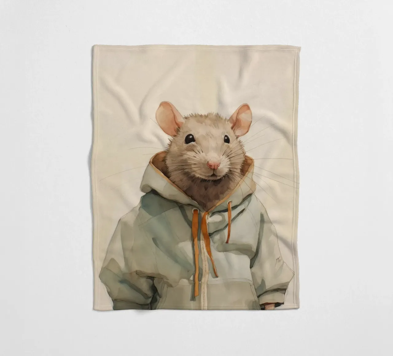 Minimal Rat Fleecedecke von Minimal Animal Art