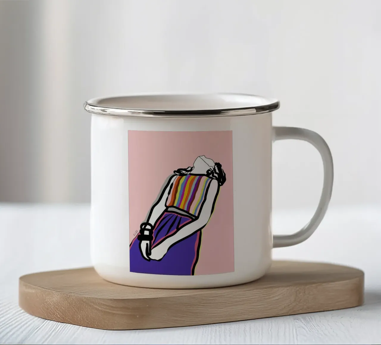 Relaxed tazza in smalto da Linda Gobeta