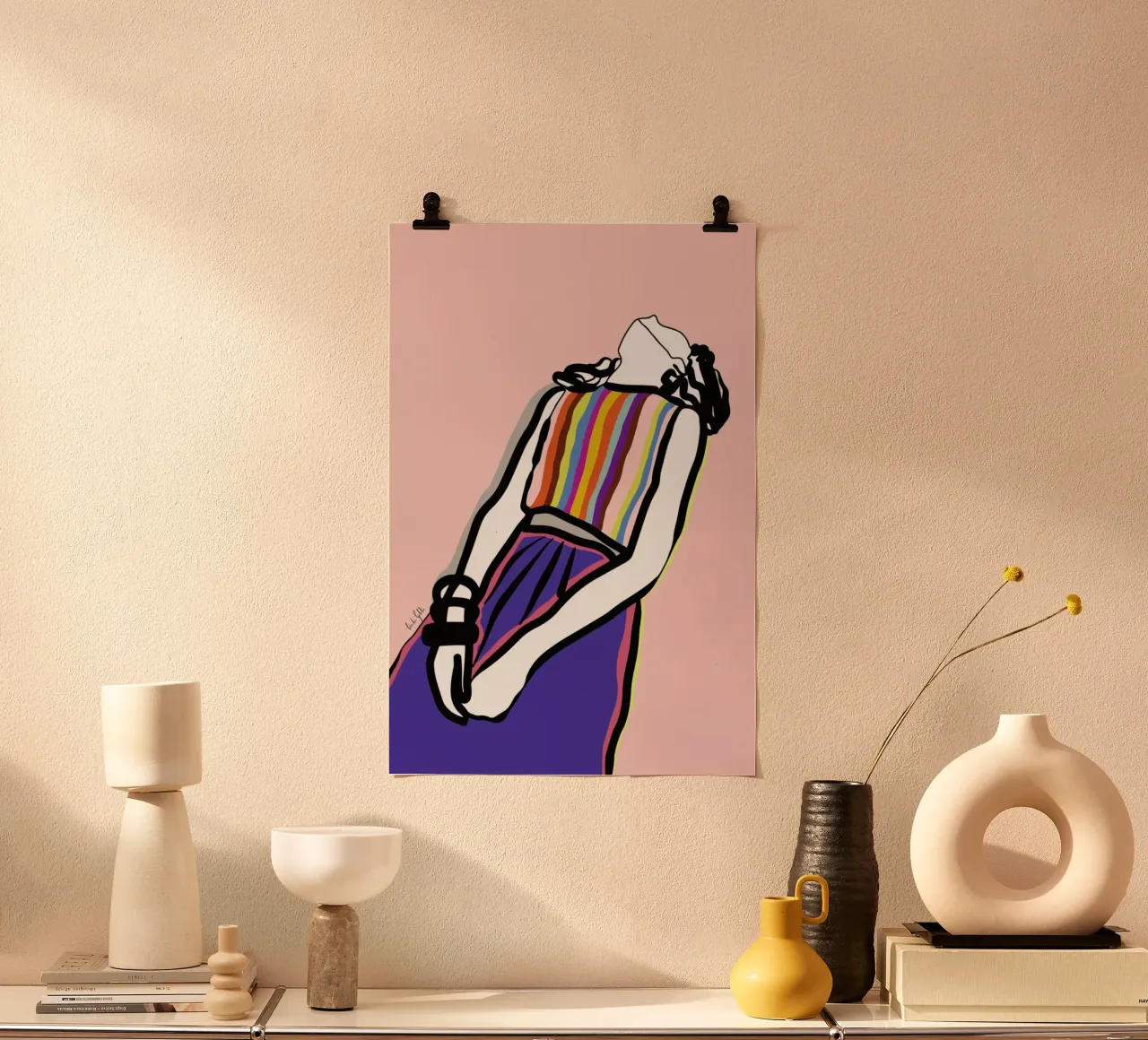 Relaxed poster con telaio in alluminio da Linda Gobeta
