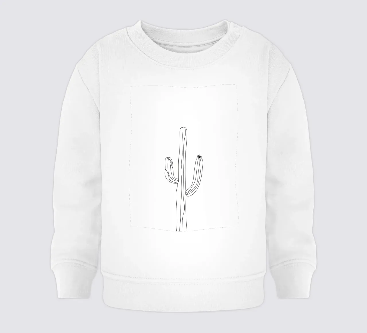 Cactus Line Art minimalista felpa neonato da Viv Line Art