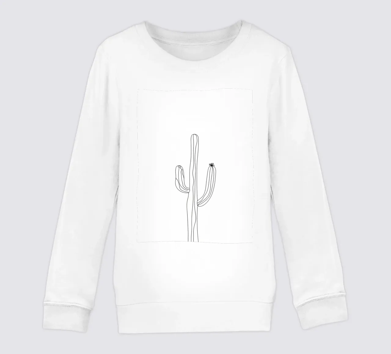 Cactus Line Art minimalista felpa bambino da Viv Line Art