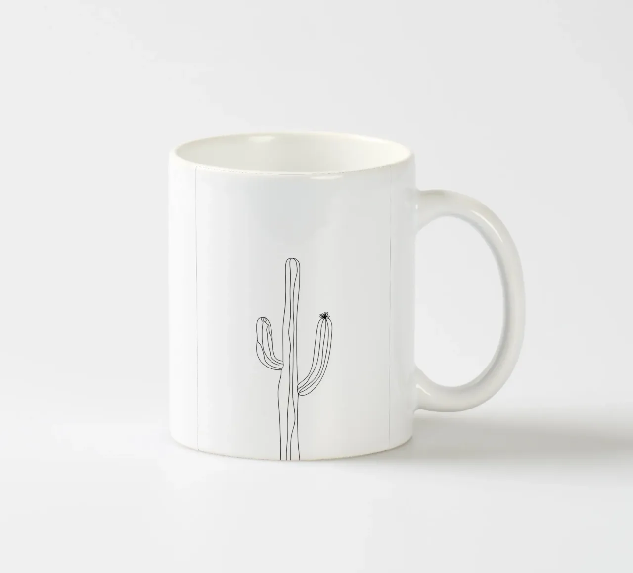Cactus Line Art minimalista tazza in ceramica da Viv Line Art