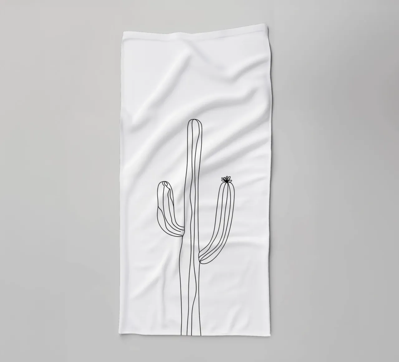 Cactus Line Art minimalista asciugamano da bagno da Viv Line Art