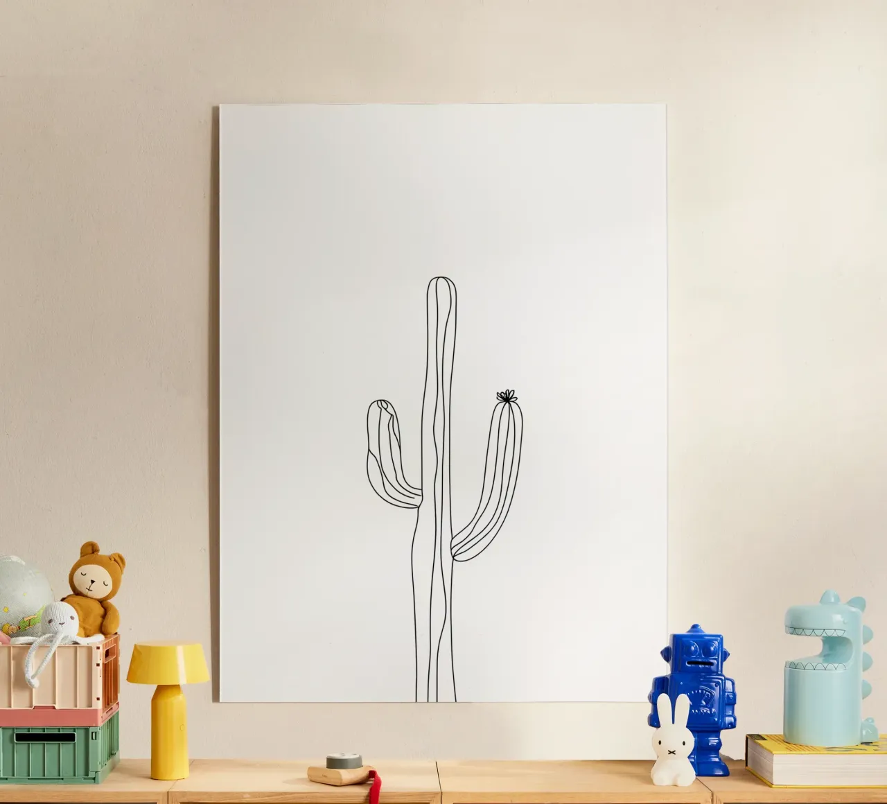 Cactus Line Art minimalista plexiglass da Viv Line Art