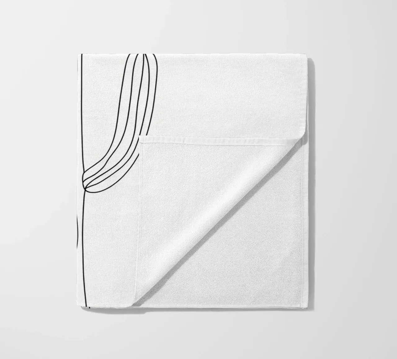 Cactus Line Art minimalista telo mare da Viv Line Art