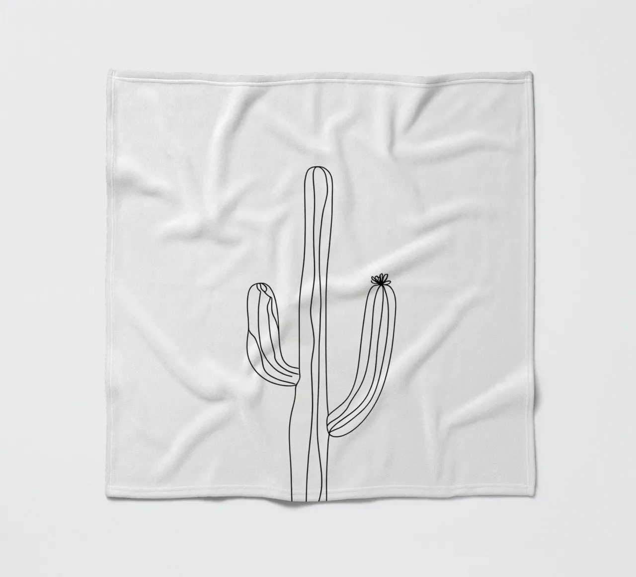 Cactus Line Art minimalista coperta in pile da Viv Line Art