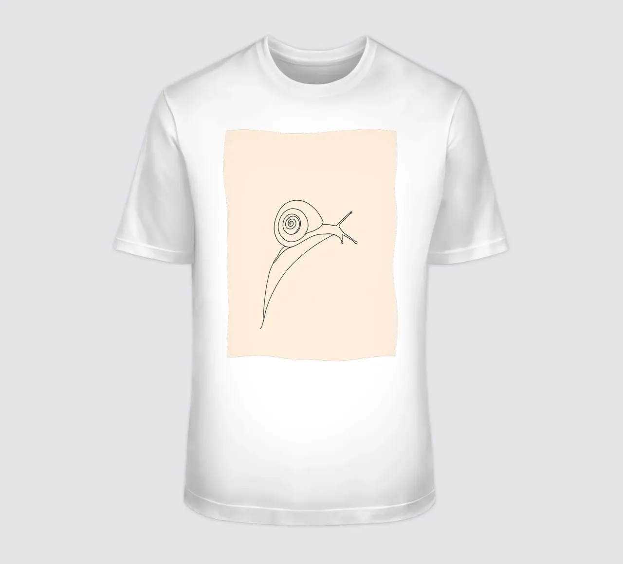 Snail on Leaf Minimalist Line Art Drawing t-shirt by Viv Line Art