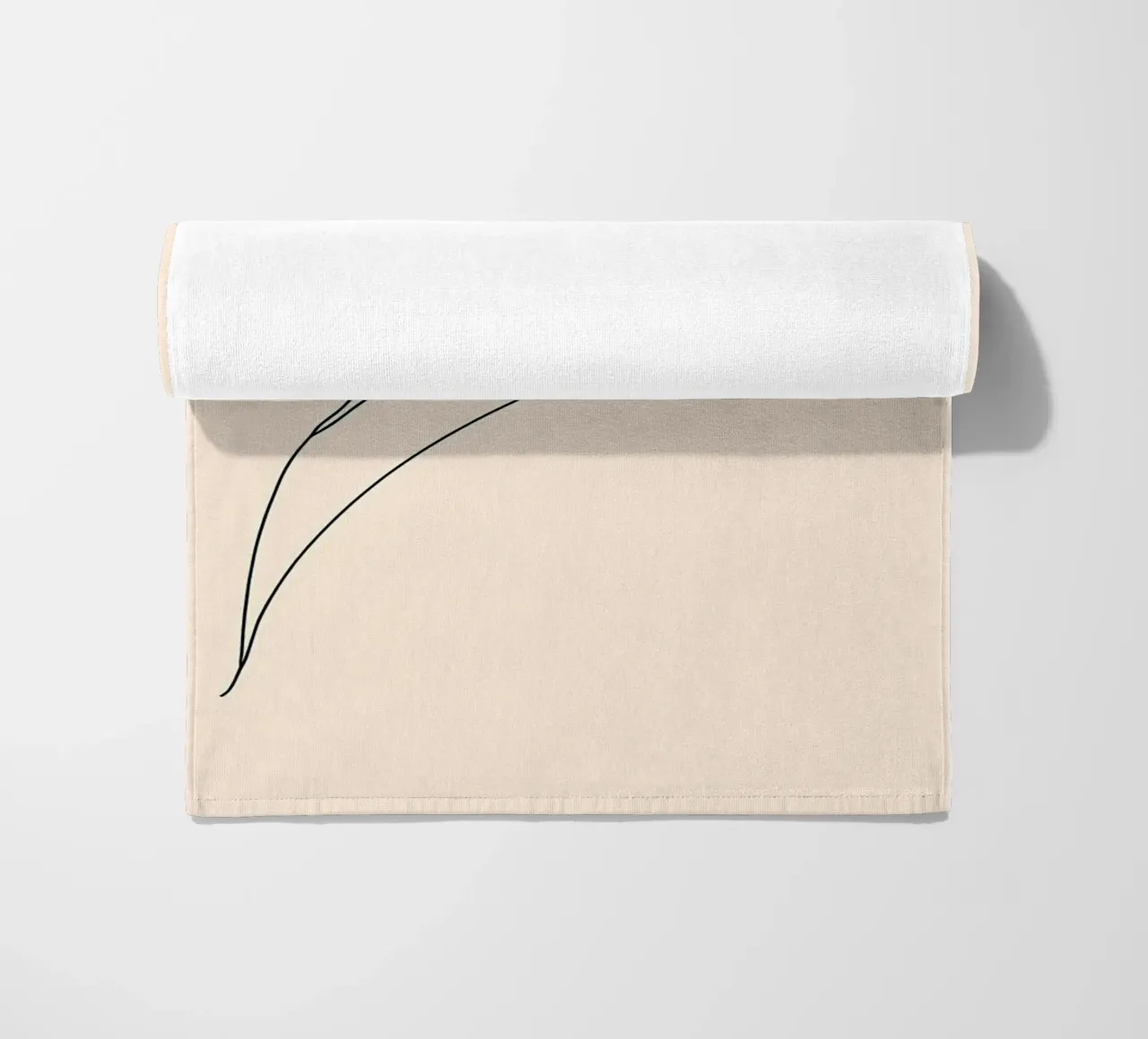 Snail on Leaf Minimalist Line Art Drawing beach towel by Viv Line Art