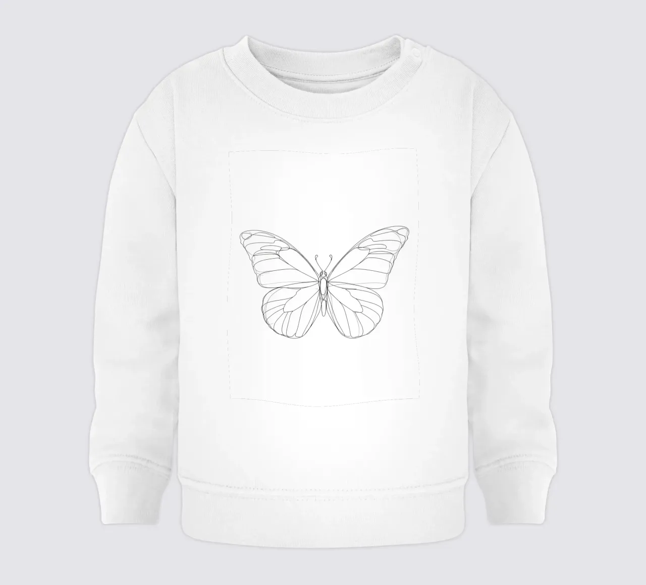 Bella farfalla Line Art minimalista felpa neonato da Viv Line Art