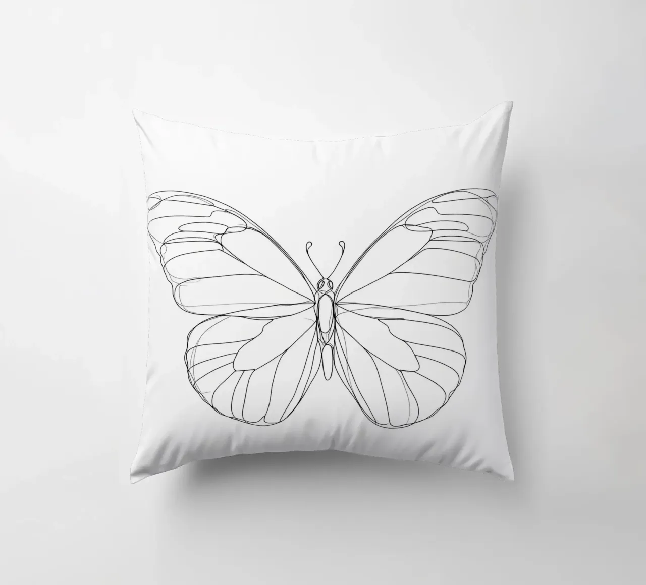 Bella farfalla Line Art minimalista cuscino da Viv Line Art