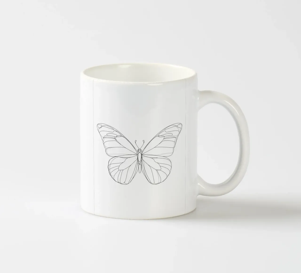 Bella farfalla Line Art minimalista tazza in ceramica da Viv Line Art