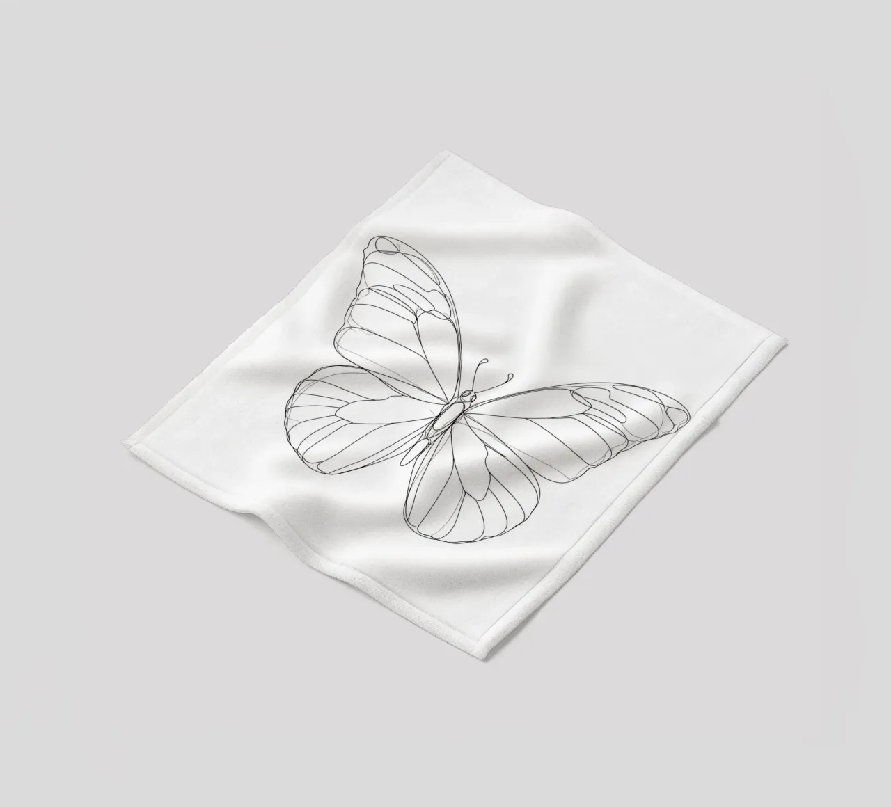 Bella farfalla Line Art minimalista coperta in pile da Viv Line Art
