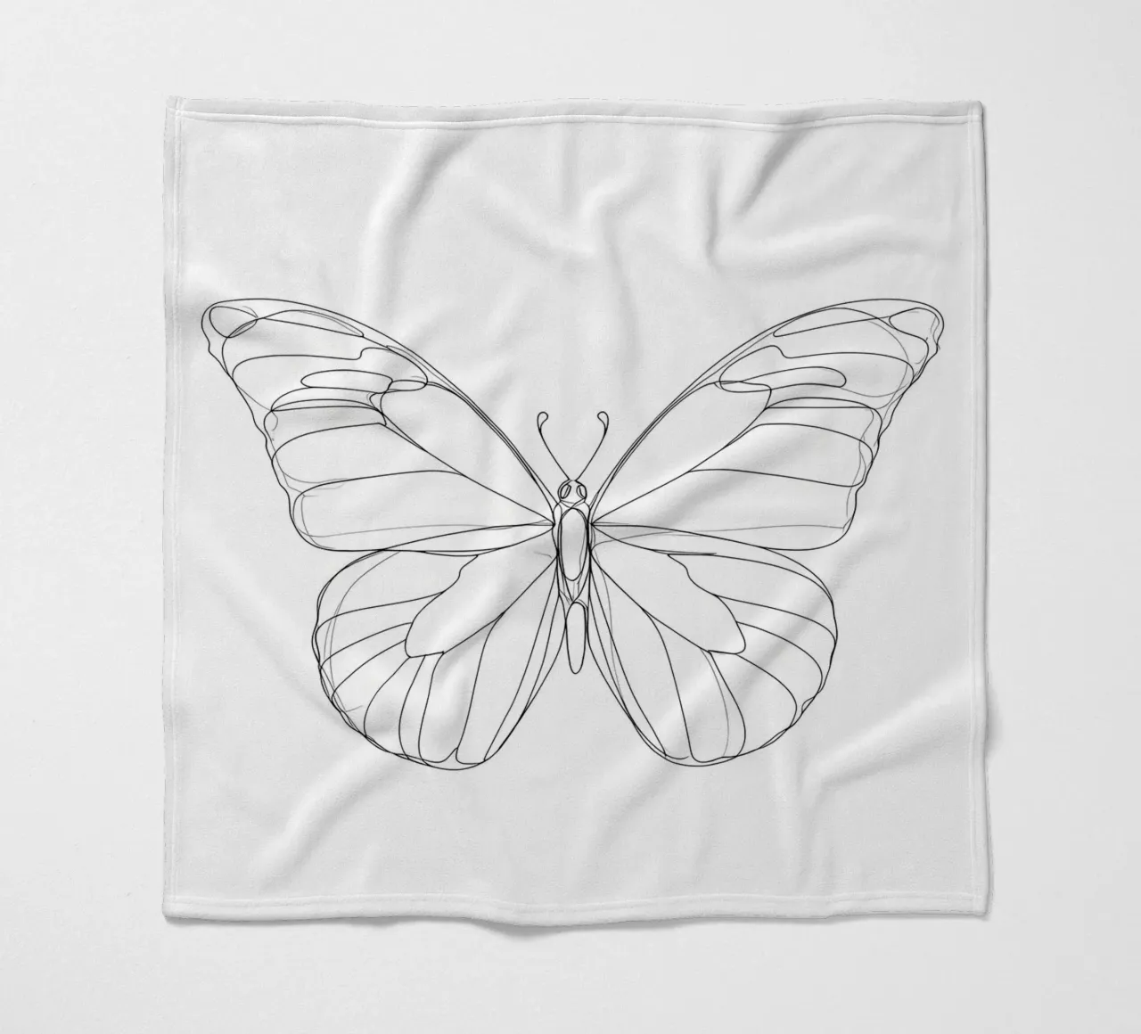 Bella farfalla Line Art minimalista coperta in pile da Viv Line Art