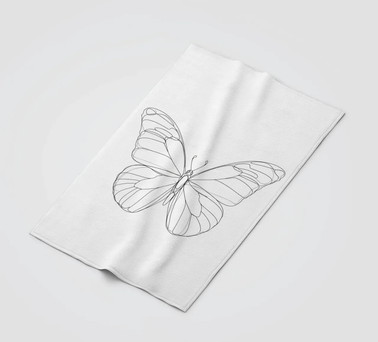 Bella farfalla Line Art minimalista coperta in pile da Viv Line Art