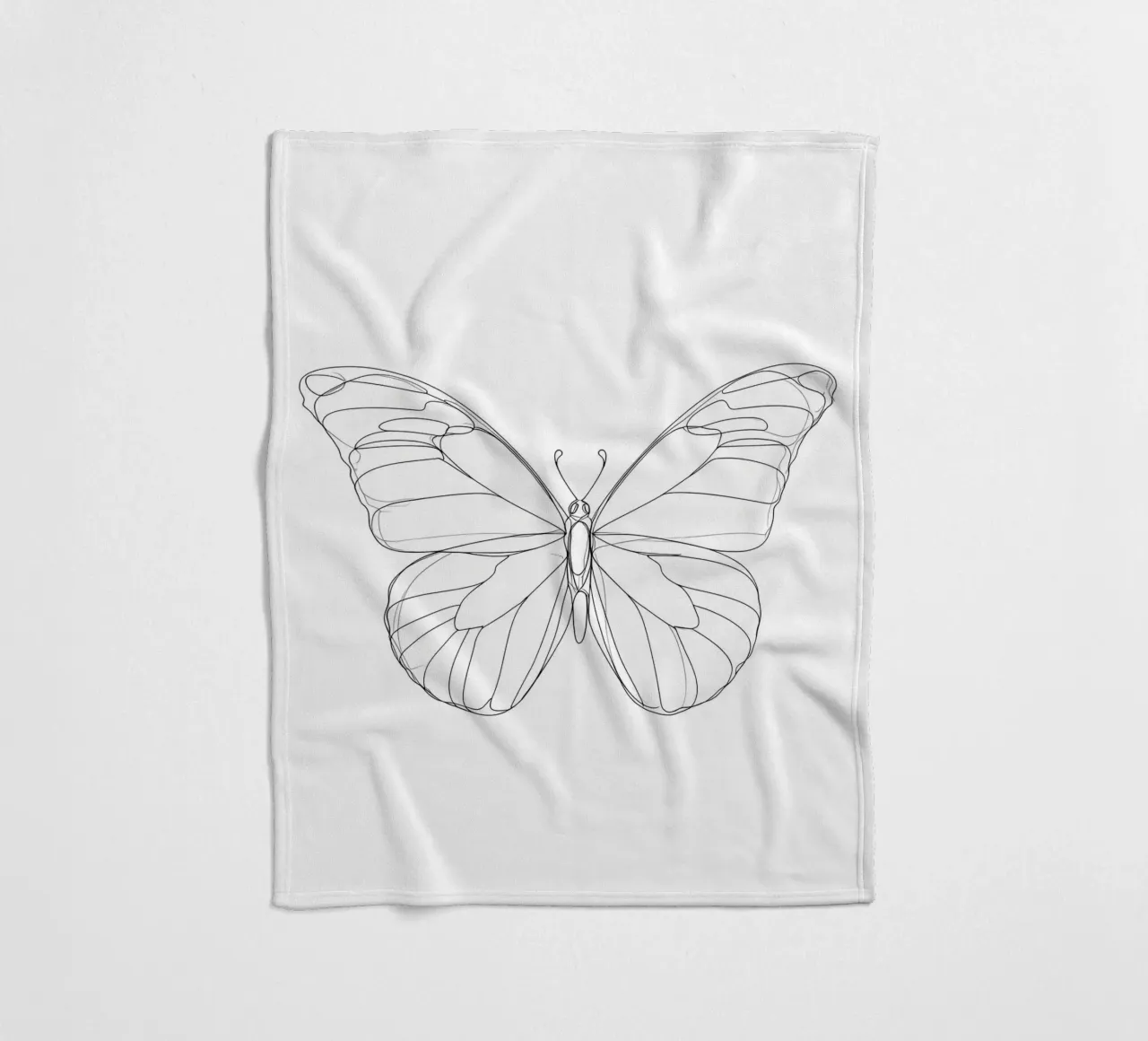 Bella farfalla Line Art minimalista coperta in pile da Viv Line Art