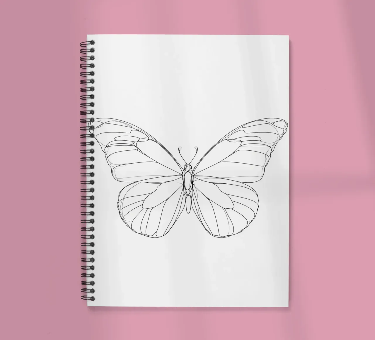 Beautiful Butterfly Minimalist Line Art spiral notebook by Viv Line Art