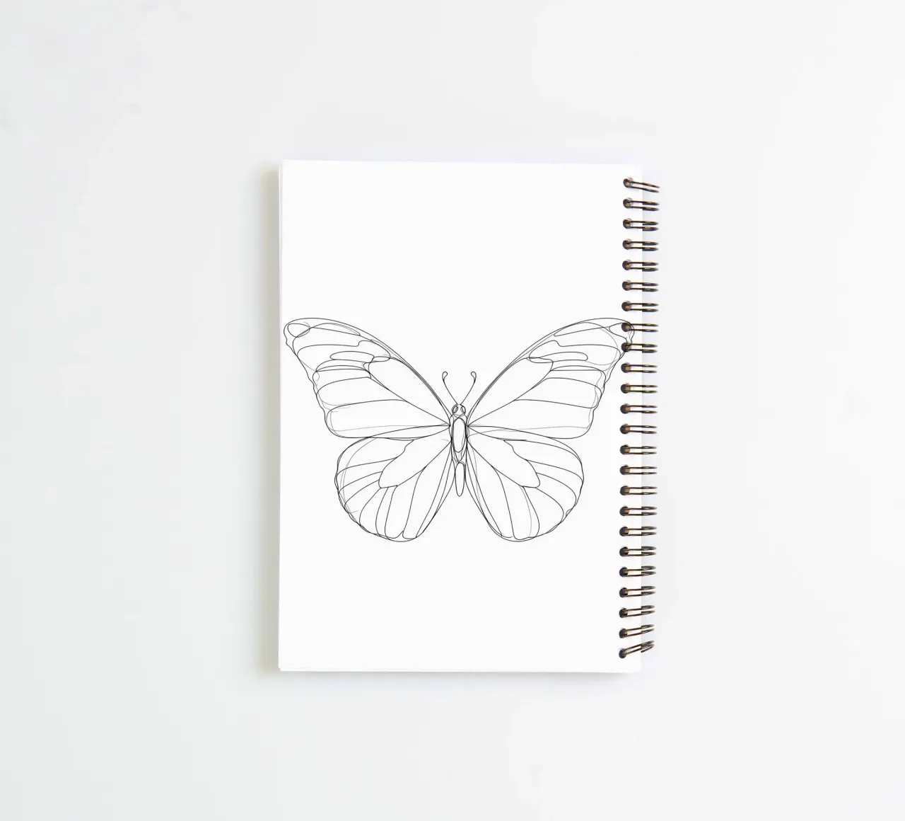 Beautiful Butterfly Minimalist Line Art spiral notebook by Viv Line Art
