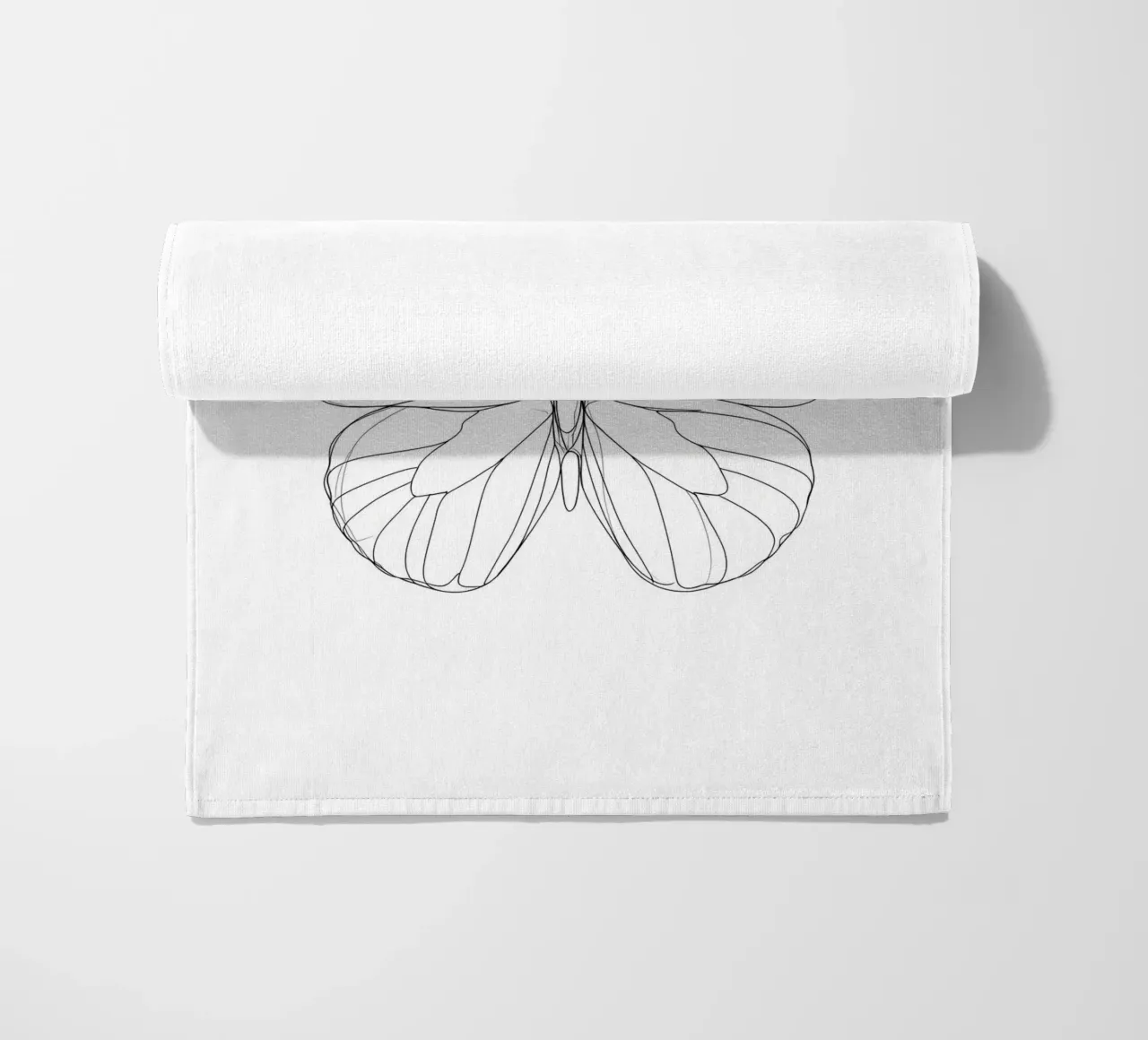 Bella farfalla Line Art minimalista telo mare da Viv Line Art