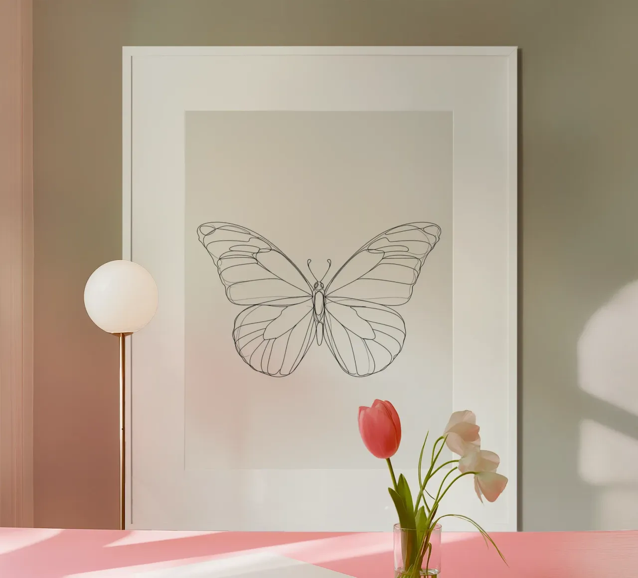 Bella farfalla Line Art minimalista carta hahnemühle da Viv Line Art