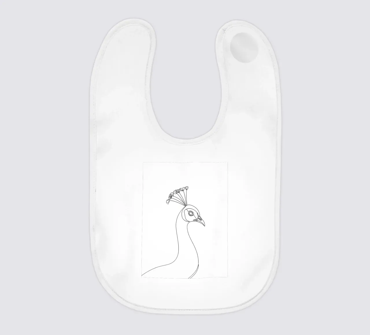 Pavone Line Art minimalista bavaglino da Viv Line Art