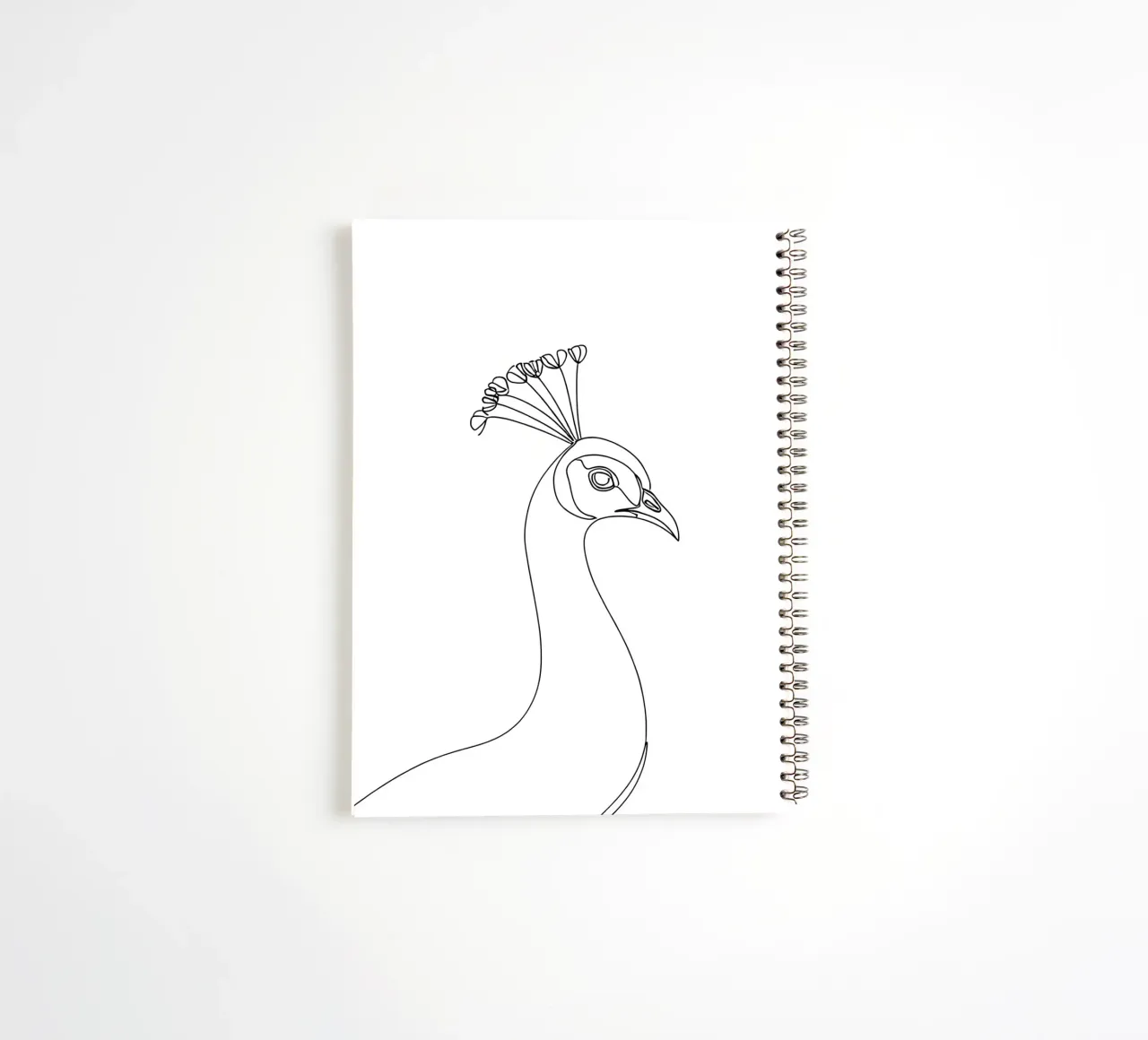 Peacock Minimalist Line Art spiral notebook by Viv Line Art