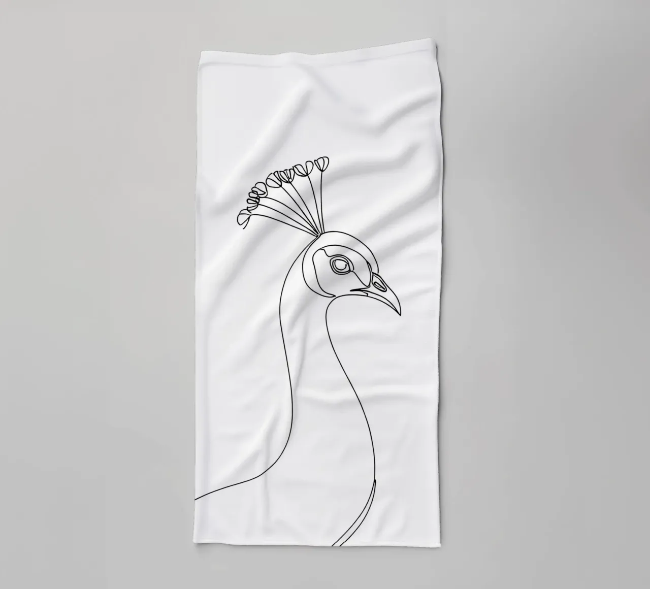 Pavone Line Art minimalista asciugamano da bagno da Viv Line Art