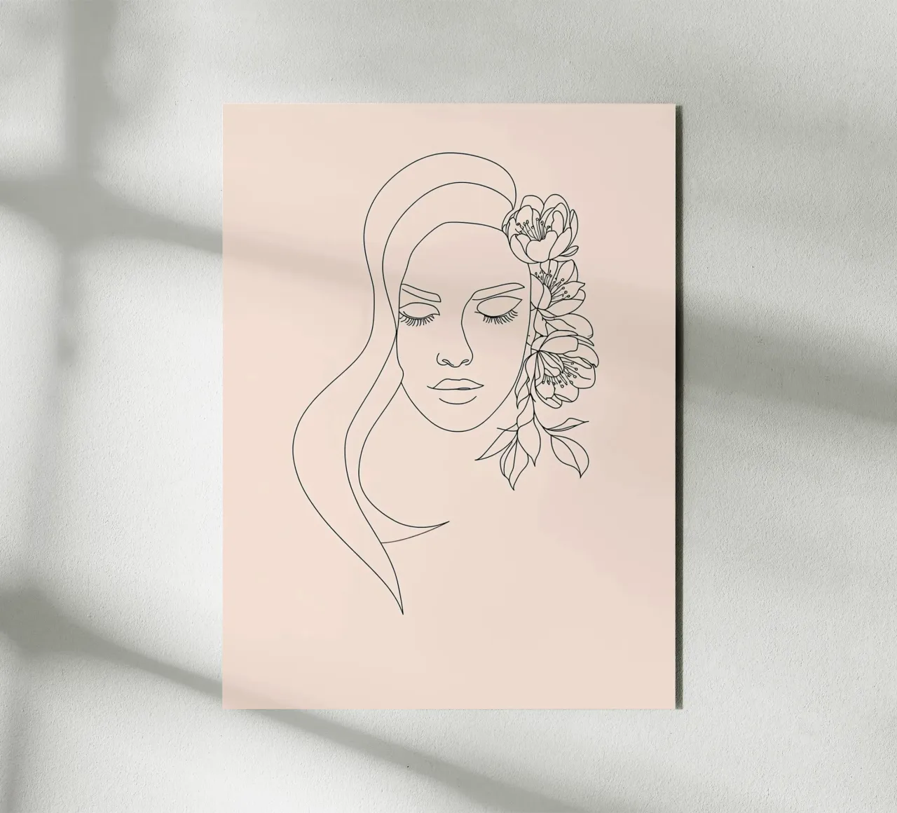 Minimalistische lijntekening vrouw aluminium-dibond van Viv Line Art