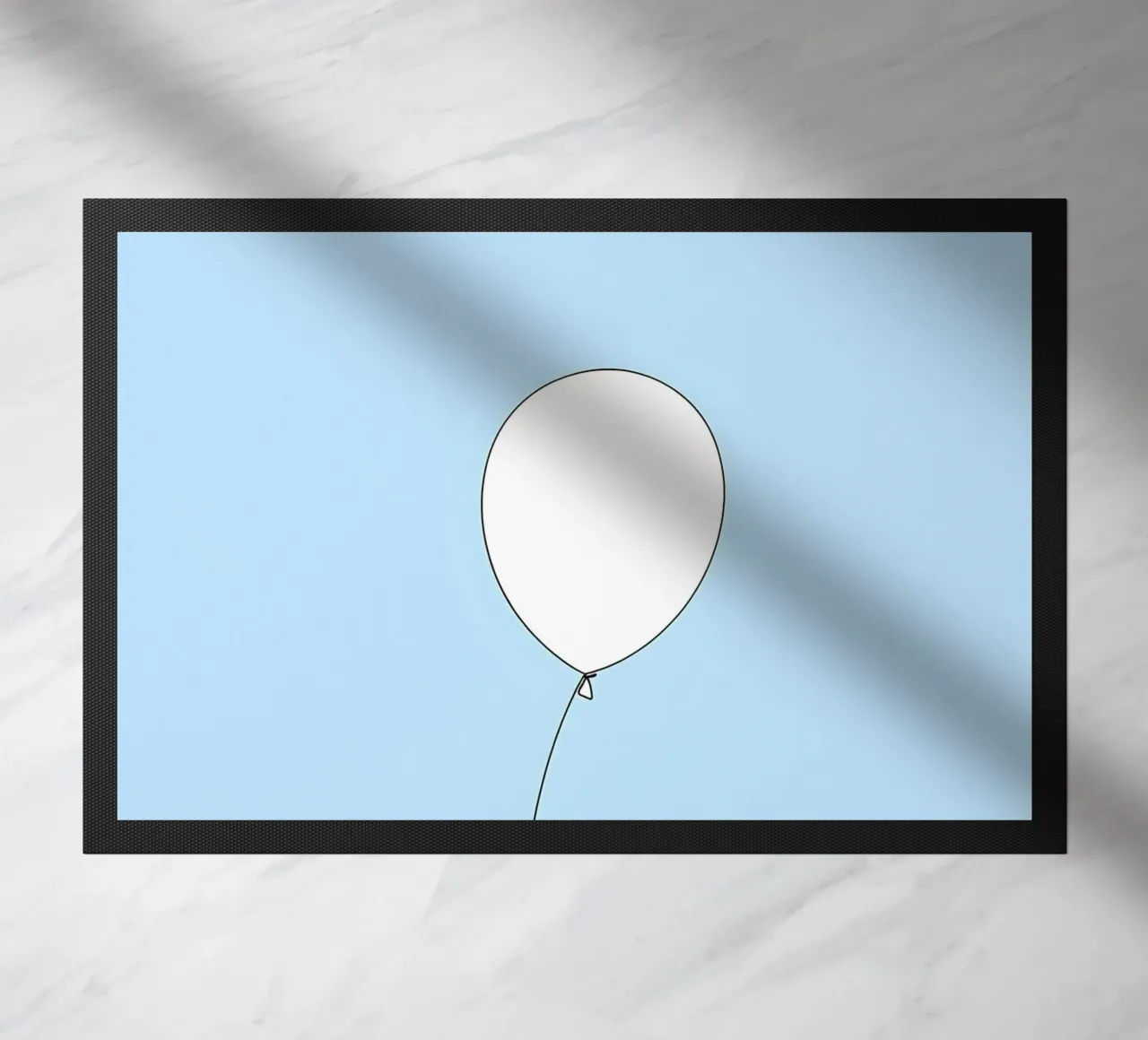 Child with Balloon Minimalist Line Art doormat by Viv Line Art