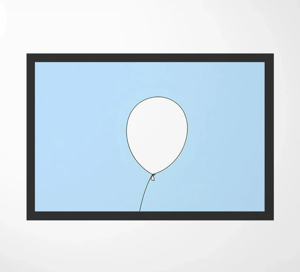 Child with Balloon Minimalist Line Art doormat by Viv Line Art